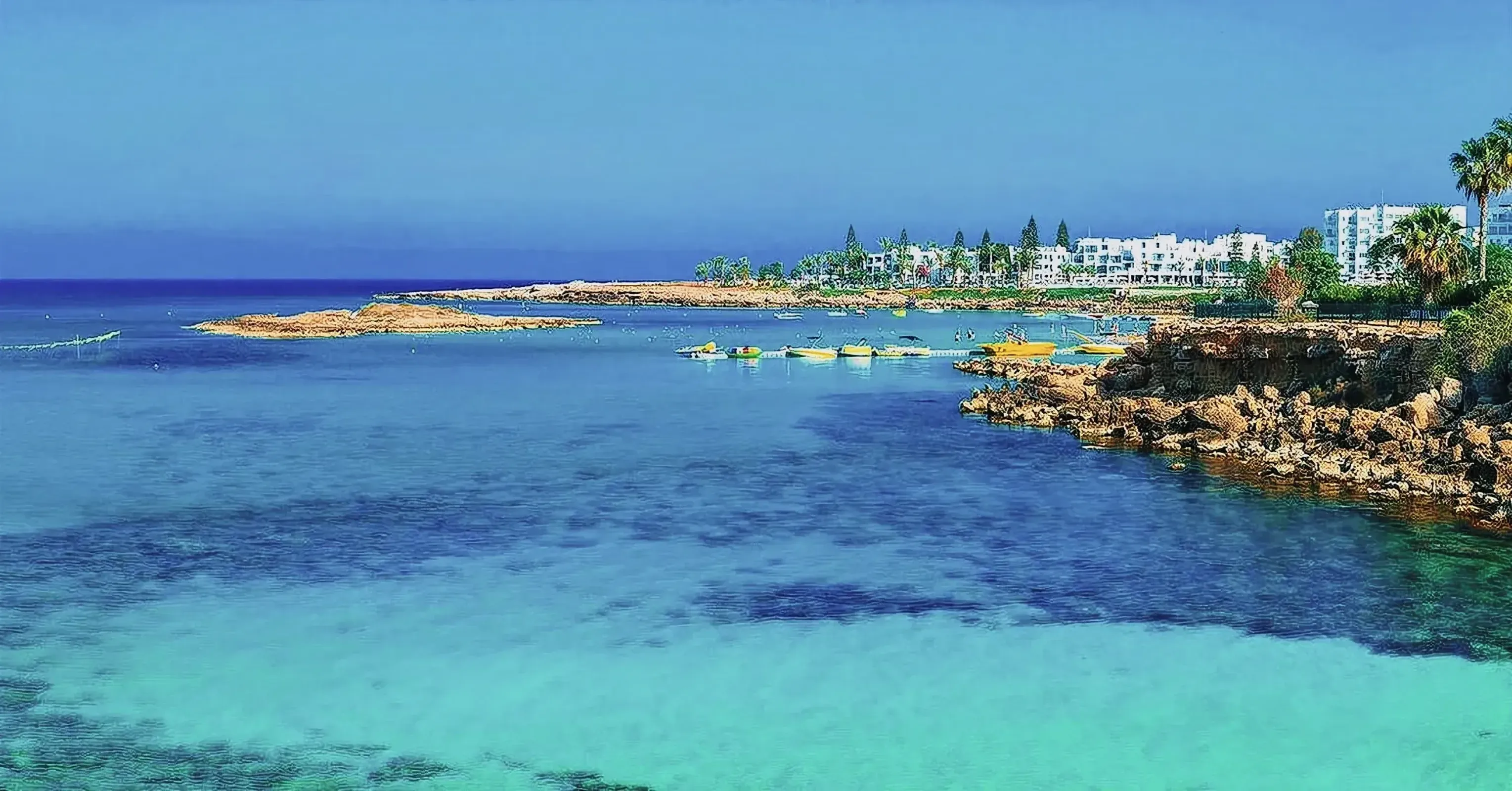 A tropical view of Fig Tree Bay in Protaras, Cyprus.