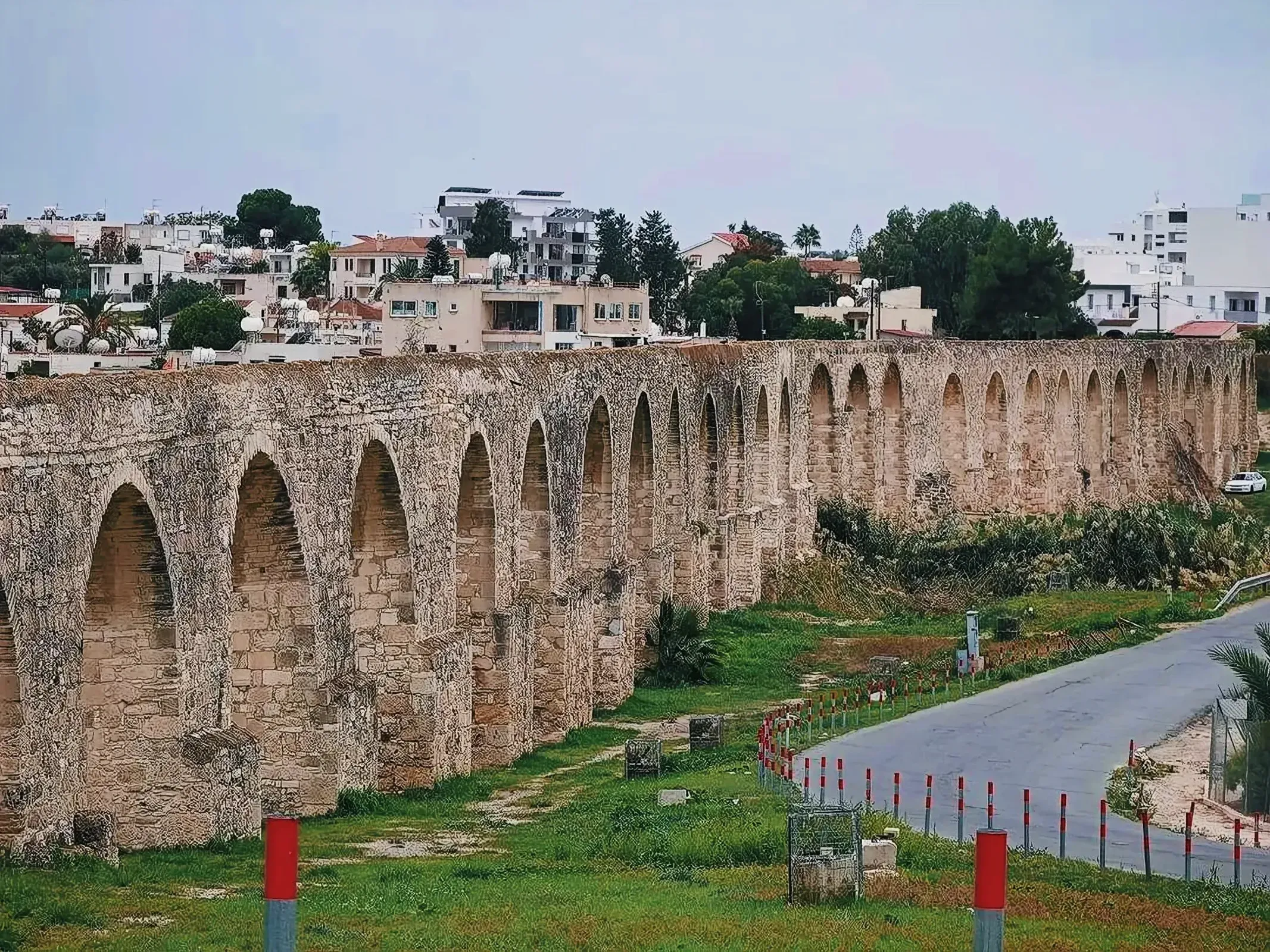 Historic Kamares Aqueduct in Cyprus