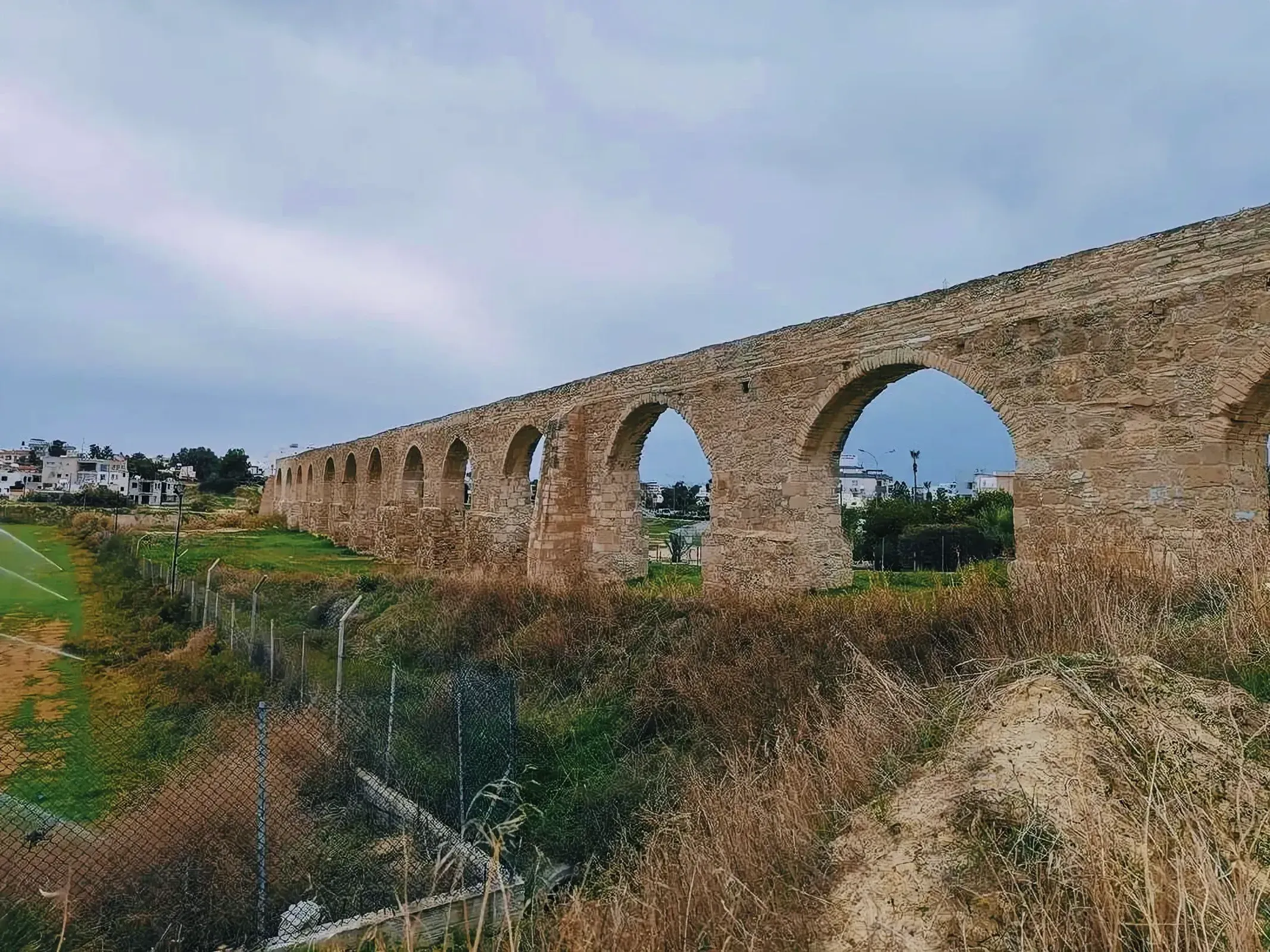 The Kamares Aqueduct in Larnaca, Cyprus